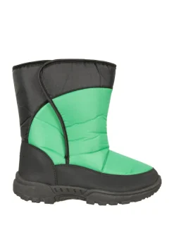 New Mountain Warehouse Caribou Kids Single Stripe Sherpa Lined Adaptive Snow Boots Green