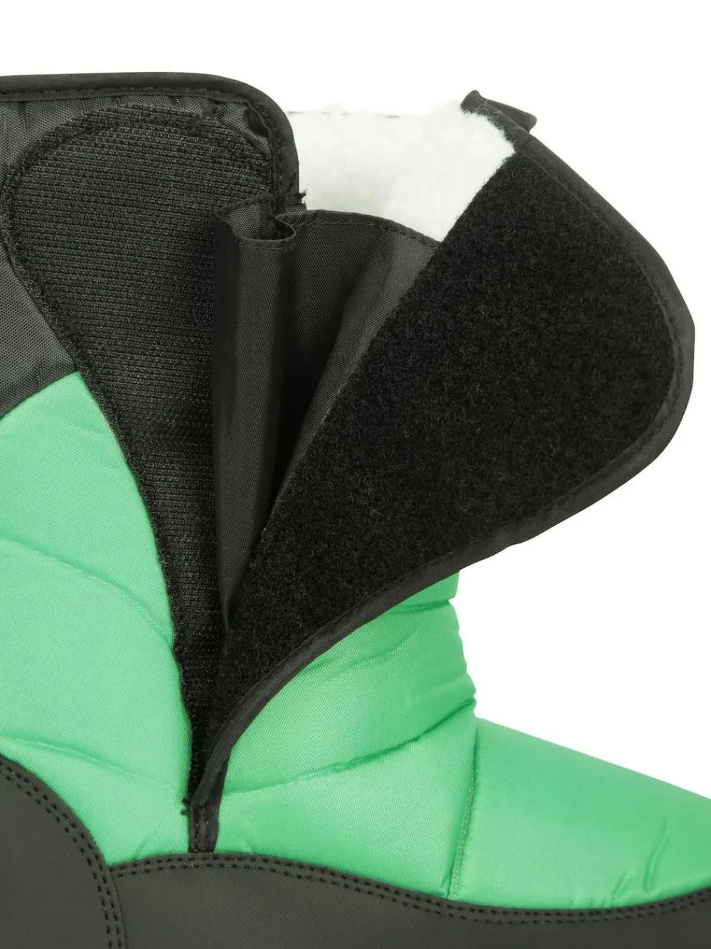 New Mountain Warehouse Caribou Kids Single Stripe Sherpa Lined Adaptive Snow Boots Green