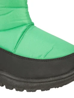 New Mountain Warehouse Caribou Kids Single Stripe Sherpa Lined Adaptive Snow Boots Green