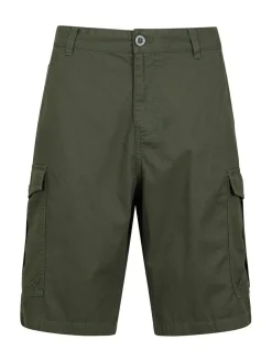 Discount Mountain Warehouse Green Mens Lakeside 100% Cotton Cargo Shorts