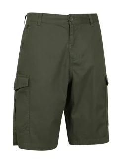Discount Mountain Warehouse Green Mens Lakeside 100% Cotton Cargo Shorts