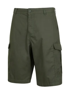 Discount Mountain Warehouse Green Mens Lakeside 100% Cotton Cargo Shorts