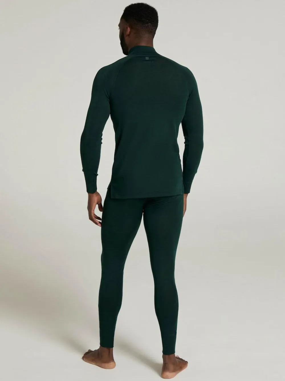Mountain Warehouse Green Merino II Mens Zip Neck Base Layer Top^ Thermals