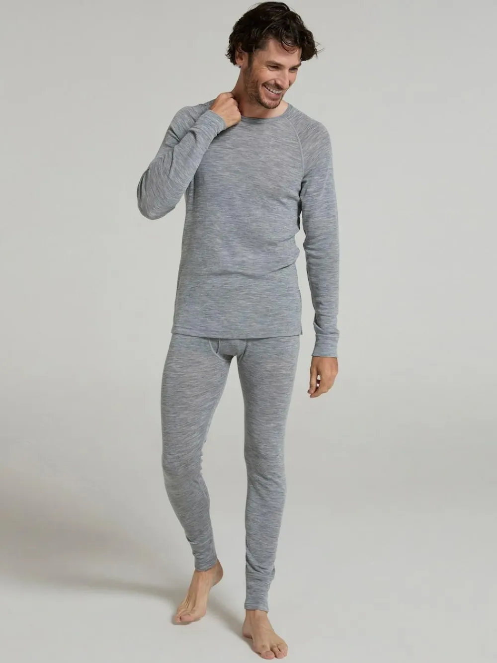 Best Mountain Warehouse Grey Mens Merino II Thermal Baselayer Joggers