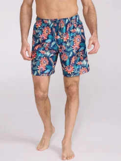 Mountain Warehouse Pink Mens Aruba Printed Quick Drying Swimshorts with UV Max Protection^ Swimwear