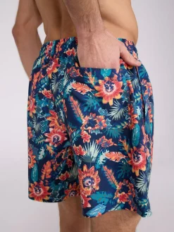 Mountain Warehouse Pink Mens Aruba Printed Quick Drying Swimshorts with UV Max Protection^ Swimwear