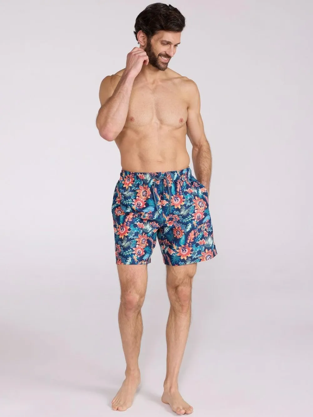 Mountain Warehouse Pink Mens Aruba Printed Quick Drying Swimshorts with UV Max Protection^ Swimwear