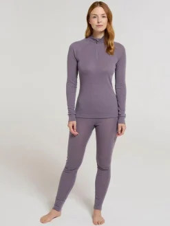 Mountain Warehouse Purple Womens Merino Zip Neck Thermal Top^Women Thermals