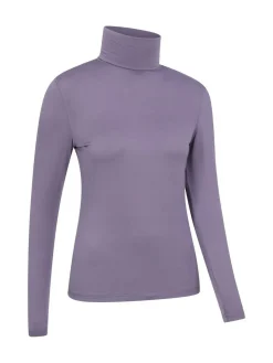 New Mountain Warehouse Purple Keep The Heat Womens Roll Neck Thermals
