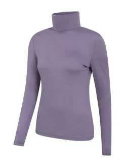 New Mountain Warehouse Purple Keep The Heat Womens Roll Neck Thermals