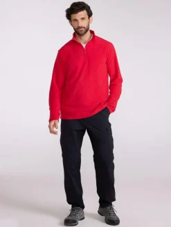 Discount Mountain Warehouse Red Camber II Half-Zip Quick Drying Fleece