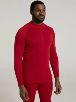 Mountain Warehouse Red Talus Long Sleeved Zip Neck Top^ Thermals