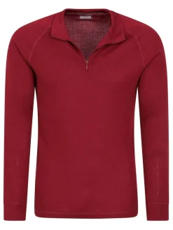 Mountain Warehouse Red Talus Long Sleeved Zip Neck Top^ Thermals