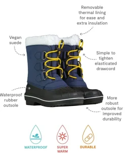 New Muddy Puddles Blue Kids Snowboots Fleece Lined