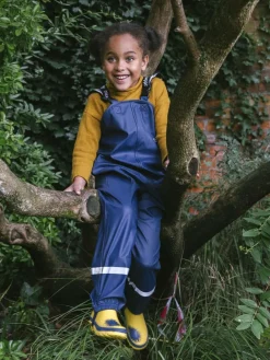 Sale Muddy Puddles Rainy Day Waterproof Dungarees Navy Blue