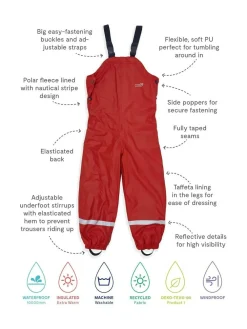 Clearance Muddy Puddles Waterproof Insulated Puddleflex Dungarees Red