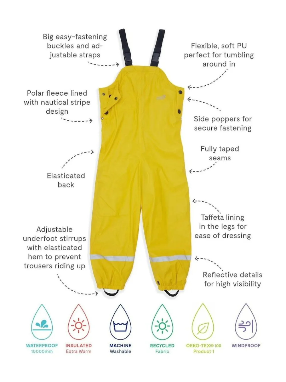 Muddy Puddles Waterproof Insulated Puddleflex Dungarees^ Rompers & Overalls|Jumpsuits & Playsuits