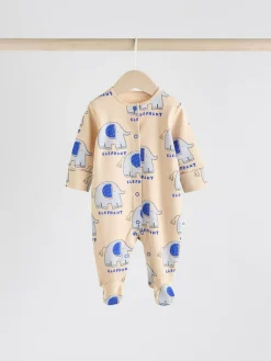 Discount Next Multi 4 Pack Animal Baby 100% Cotton Sleepsuits (0mths-2yrs)