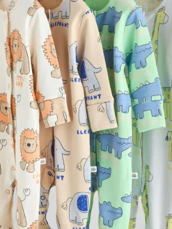 Discount Next Multi 4 Pack Animal Baby 100% Cotton Sleepsuits (0mths-2yrs)