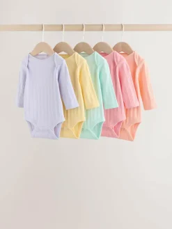 Hot Next Multi 5 Pack Long Sleeve Baby Bodysuits