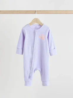Next Multi 3 Pack Two Way Zip Baby Sleepsuits (0mths-3yrs)^ Nightwear
