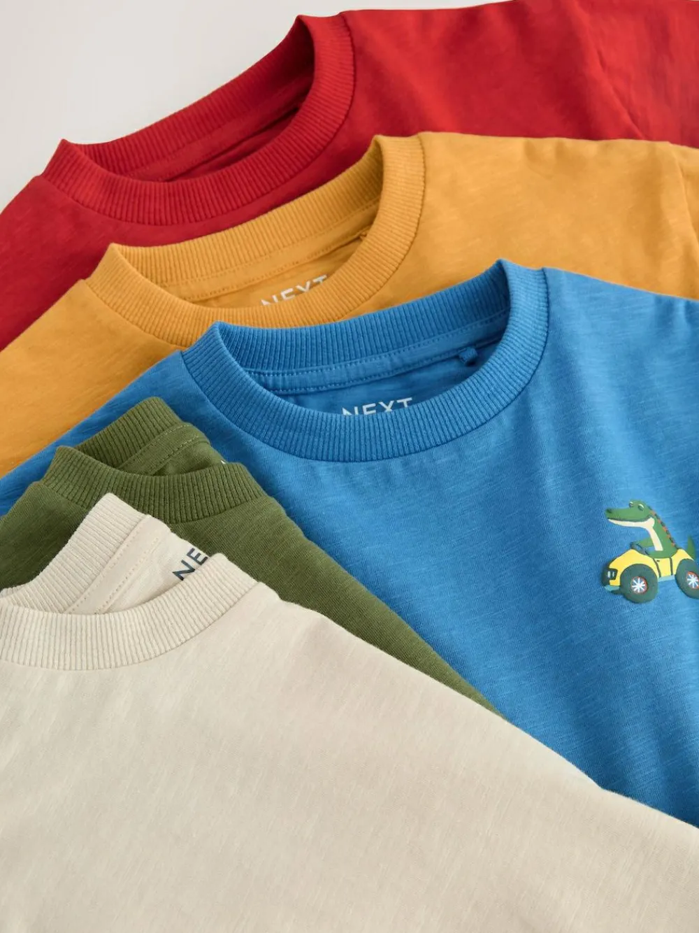 Next Multi Animals on Transport Long Sleeve T-Shirts 5 Pack (3mths-7yrs)^BOY Tops|Multipacks