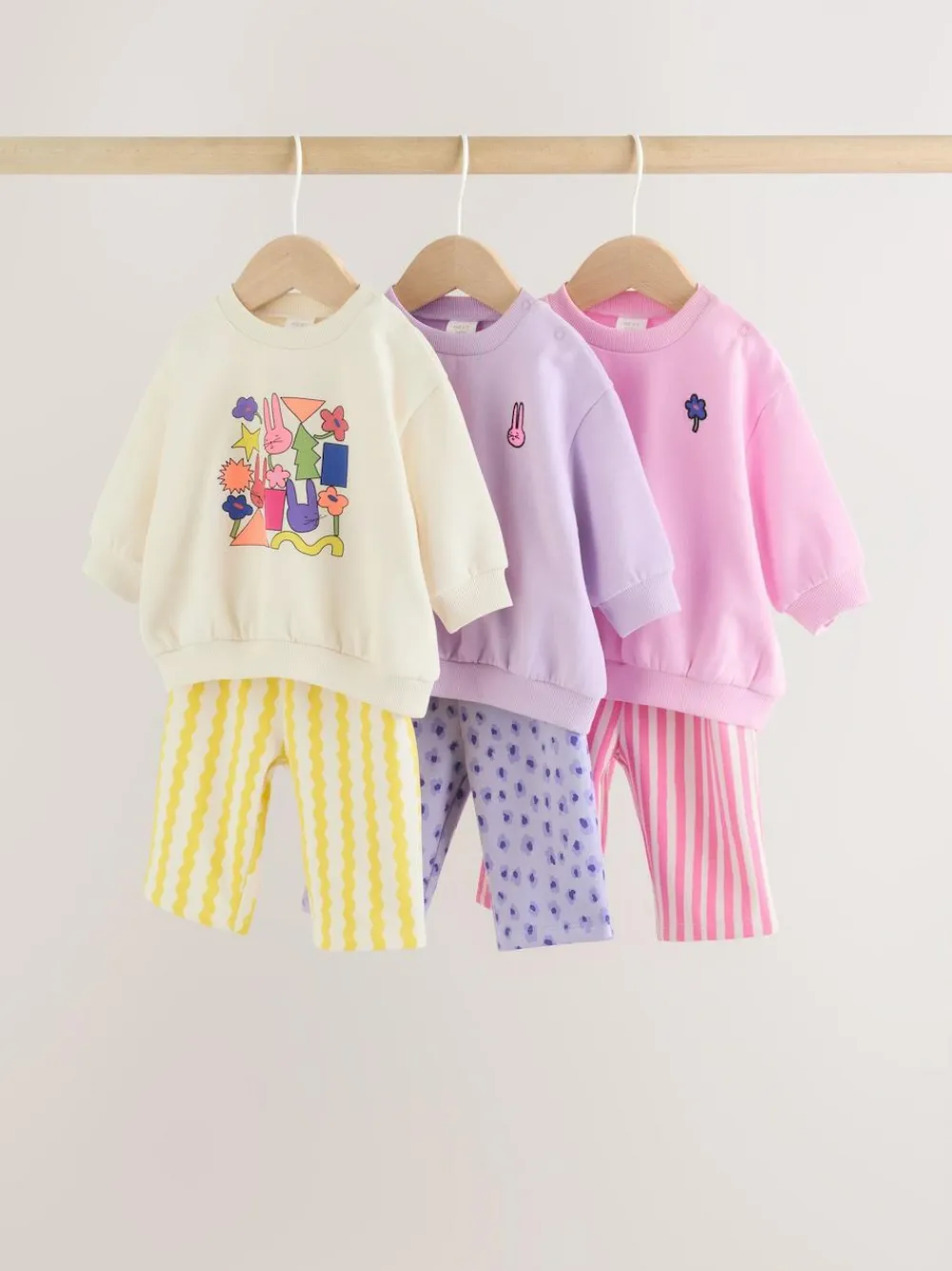 New Next Multi Baby Sweatshirts & Joggers 6 Piece Set (0mths-3yrs)