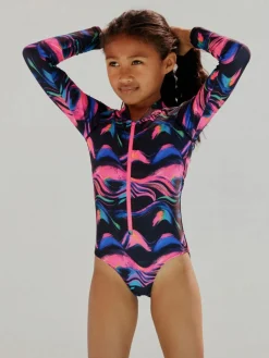 Discount Next Multi Black Long Sleeve Sunsafe Swimsuit (3mths-16yrs)