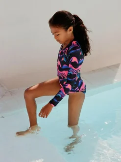 Discount Next Multi Black Long Sleeve Sunsafe Swimsuit (3mths-16yrs)