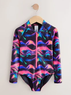 Discount Next Multi Black Long Sleeve Sunsafe Swimsuit (3mths-16yrs)