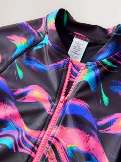 Discount Next Multi Black Long Sleeve Sunsafe Swimsuit (3mths-16yrs)