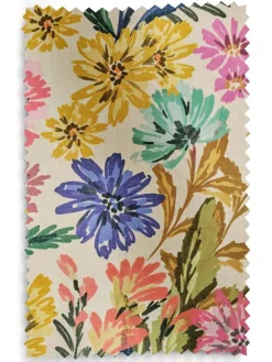 Next Multi Bold Floral Print Touch of Linen Blackout Thermal Eyelet Curtains^ Curtains & Blinds