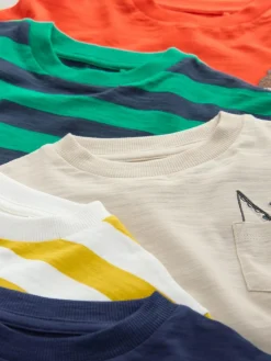 Next Multi Bright Animals Long Sleeve T-Shirts 5 Pack (3mths-7yrs)^BOY Tops|Tops