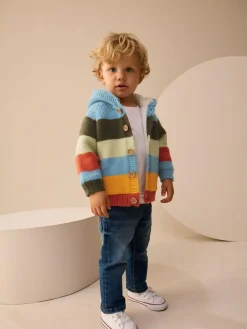 Next Multi Bright Stripe Character Cardigan (3mths-7yrs)^BOY Knitwear|Knitwear