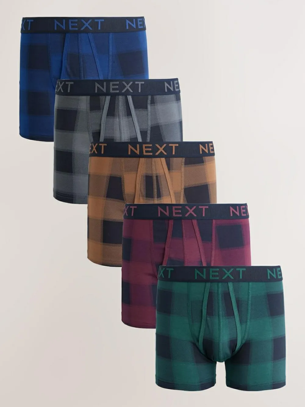 New Next Multi Check Print A-Front Boxers