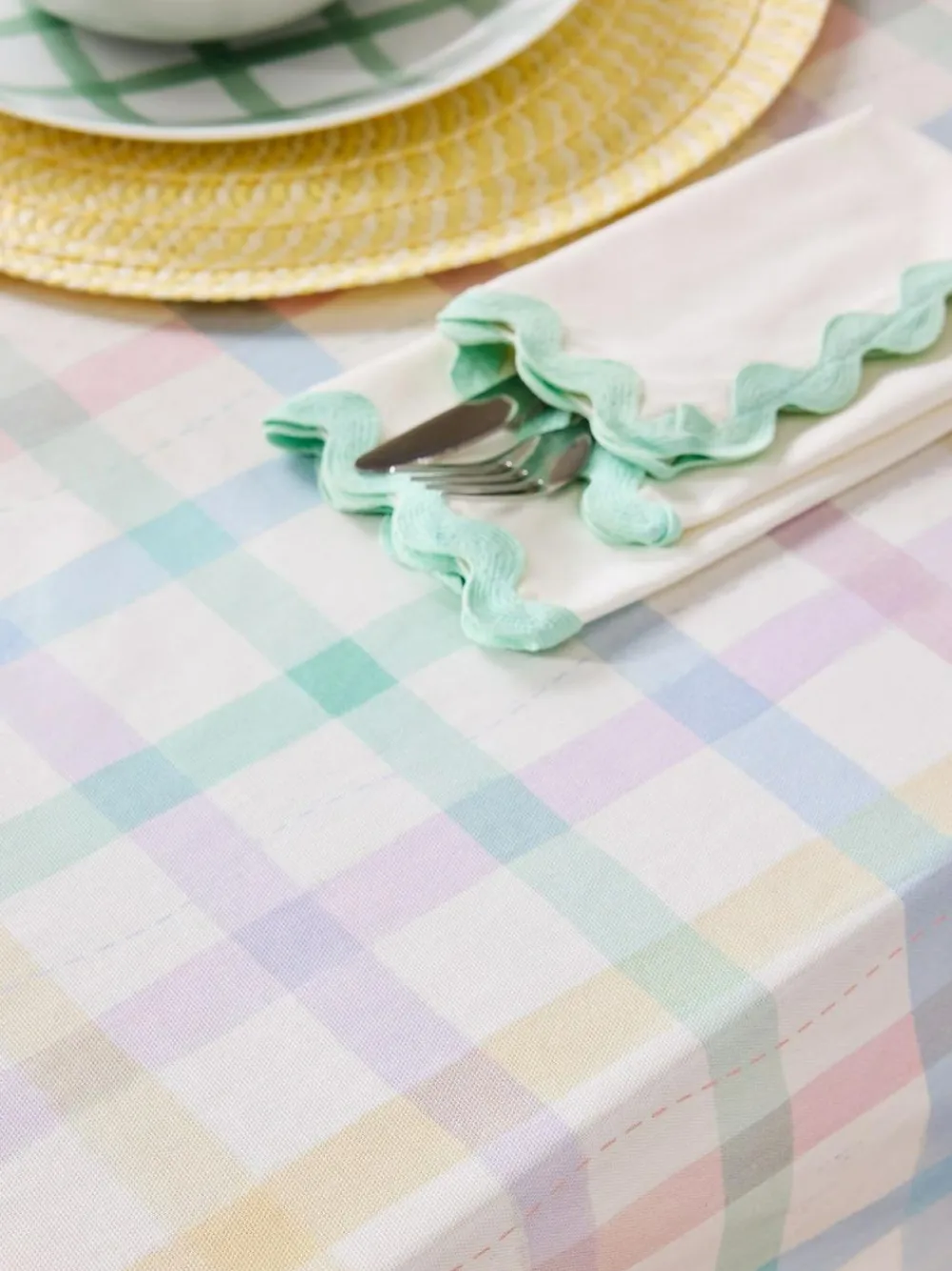 Discount Next Multi Check Wipe Clean Tablecloth