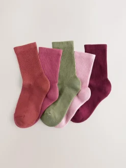 Next Multi Cotton Rich Ribbed Ankle Socks 5 Pack