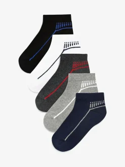 Next Cushioned Footbed Sports Trainers Socks 5 Pack^BOY Socks