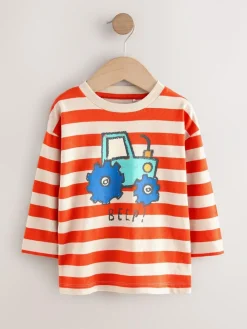 Next Multi Digger Long Sleeve Graphic Print T-Shirts 3 Pack (3mths-7yrs)
