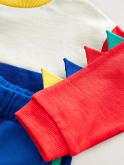 Sale Next Long Sleeve Soft Touch T-Shirt and Joggers Set (3mths-7yrs) Multi Dino Spikes