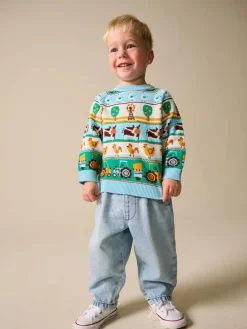 Best Next Multi Fairisle Pattern Character Knitted Crew Neck Jumper (3mths-7yrs)