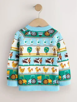 Best Next Multi Fairisle Pattern Character Knitted Crew Neck Jumper (3mths-7yrs)