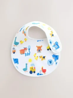 Online Next Multi Farm 5 Pack Baby Bibs