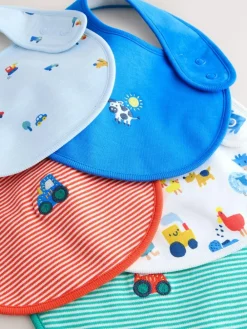 Online Next Multi Farm 5 Pack Baby Bibs