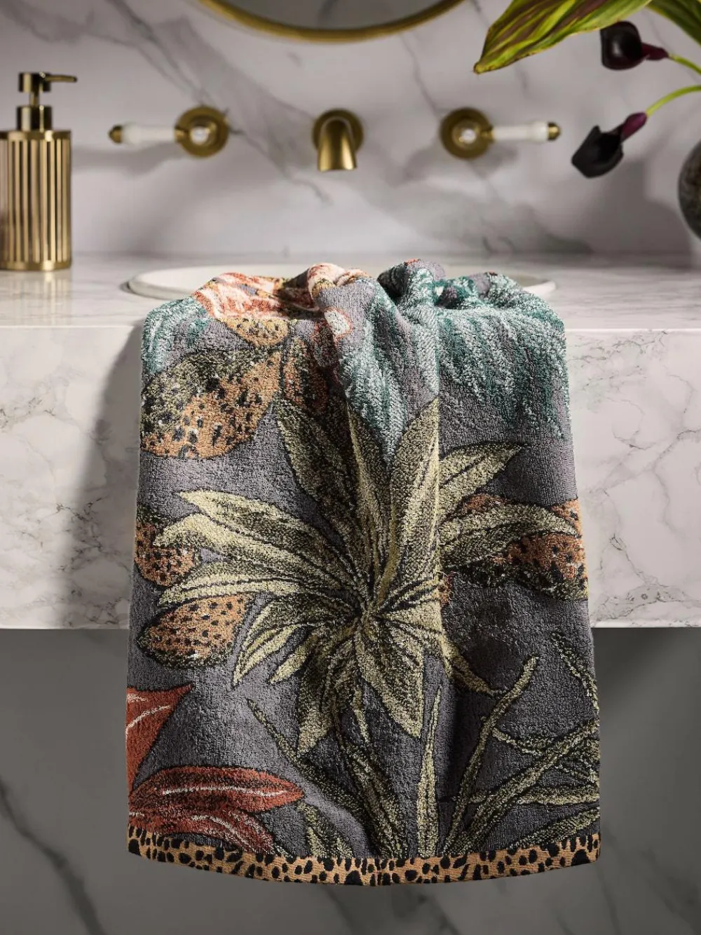 Next Multi Floral Chic Leaf Towel^ Towels & Bathmats