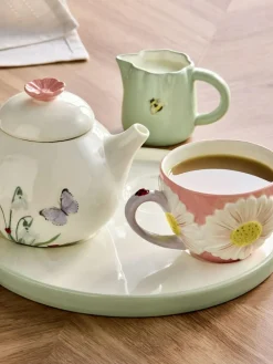 Outlet Next Multi Floral Print Wildlife Tea for One Teacup Teapot Milk Jug and Tray Set
