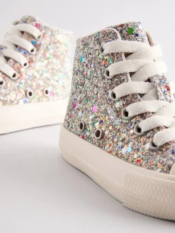 Discount Next Wide Fit (G) High Top Trainers Multi Glitter