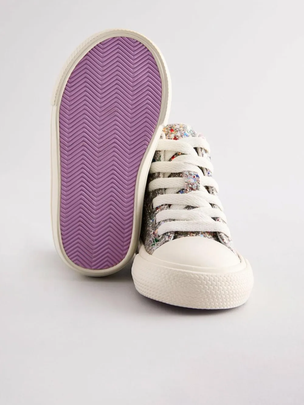 Discount Next Wide Fit (G) High Top Trainers Multi Glitter