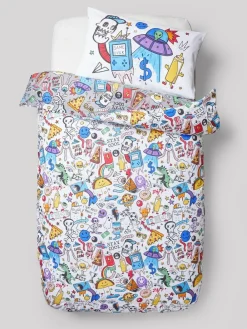 Next Multi Graffiti Doodle Duvet Cover and Pillowcase Set^ Childrens Bedding|Bedsets & Duvet Covers