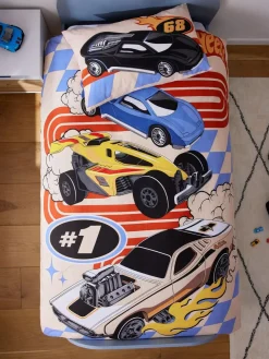 Next Multi Hot Wheels Reversible Polycotton Single Duvet Cover and Pillowcase Set
